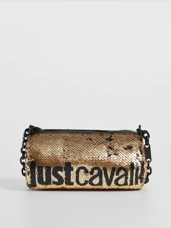 Just Cavalli Gold glittery handbag