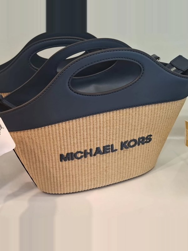 Michael Kors Raffia tote bag, navy