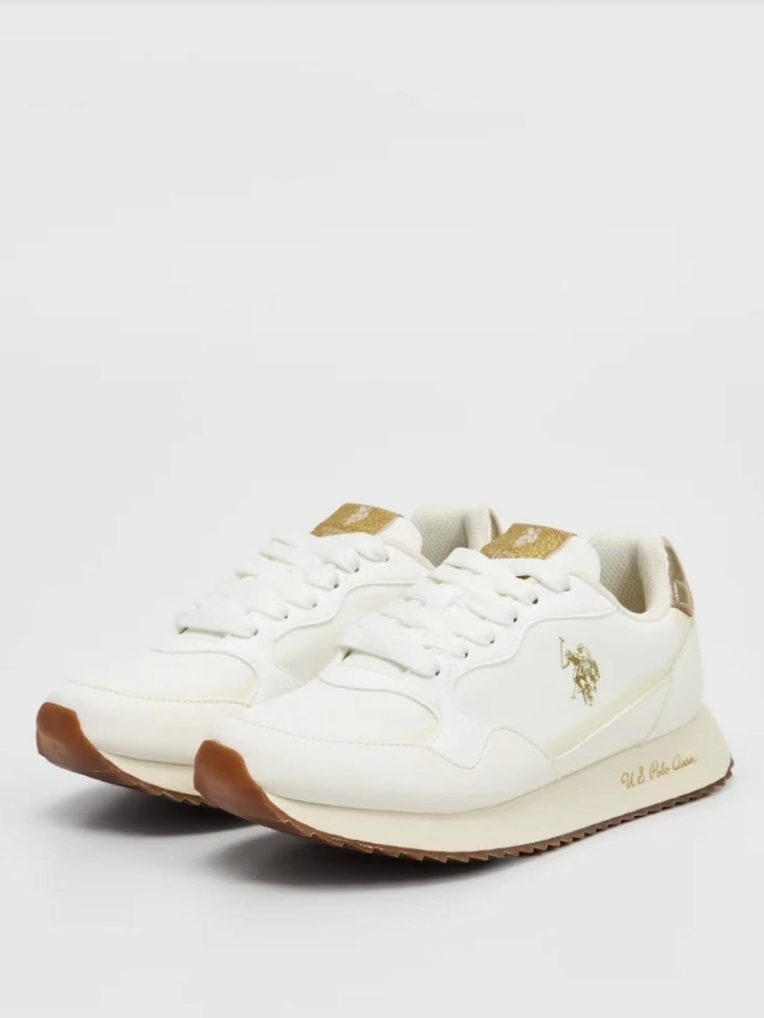 U.S. Polo Assn. Sneakers, white & gold